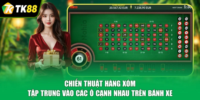 Chiến thuật hàng xóm tập trung vào các ô cạnh nhau trên bánh xe